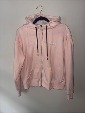 Tommy Hilfiger Women's Pink Zip-Up Hooded Jacket and Sweatpants Set